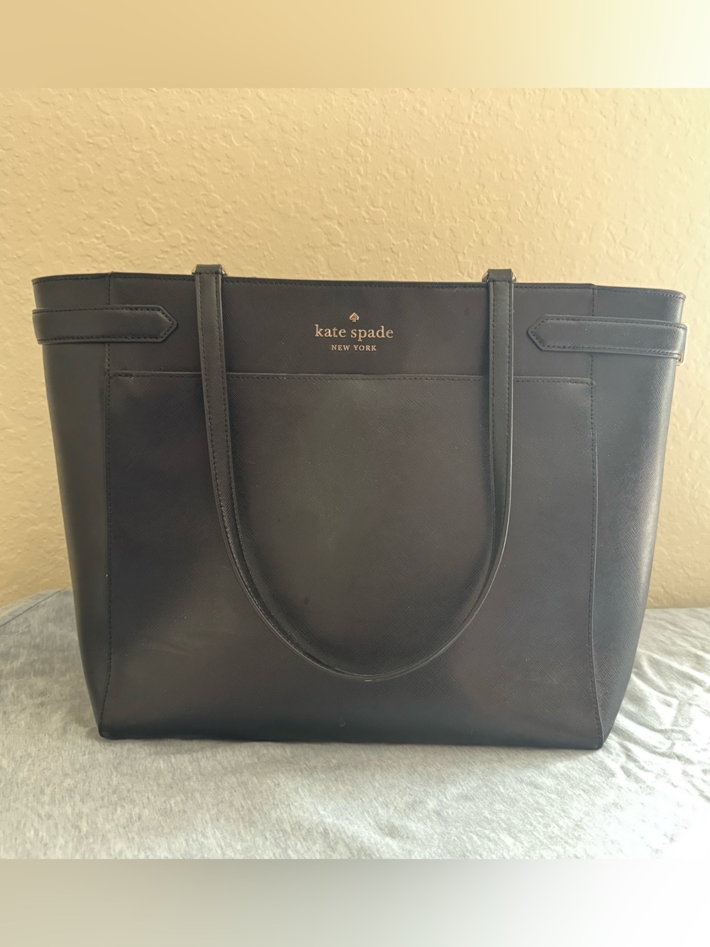Kate Spade Leather Work Tote with Center Zipper